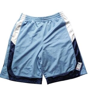 Vintage NBA Shorts Blue Dazzle Stripes Basketball Size L